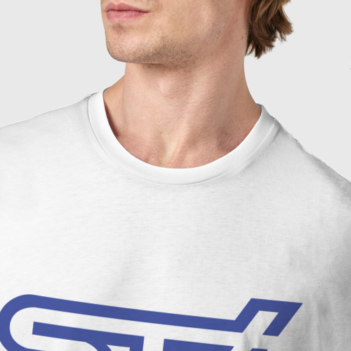 Мужская футболка хлопок Subaru STI [FS], цвет белый - фото 6