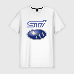 Мужская футболка хлопок Slim Subaru STI [FS]