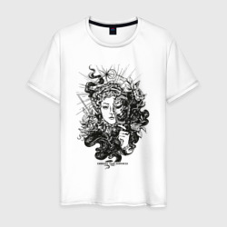 Lady Darkness Леди Тьма Готический рисунок – Мужская футболка хлопок с принтом купить со скидкой в -20%