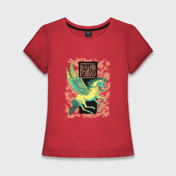 Женская футболка хлопок Slim Мифический Пегас Mythical Pegasus