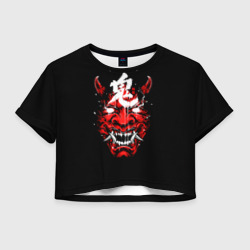 Женская футболка Crop-top 3D Red Evil Oni