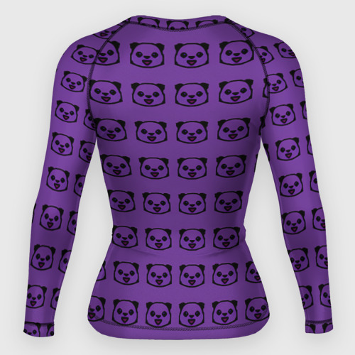 Женский рашгард 3D с принтом Purple Panda, вид сзади #1