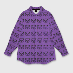 Женская рубашка oversize 3D Purple Panda