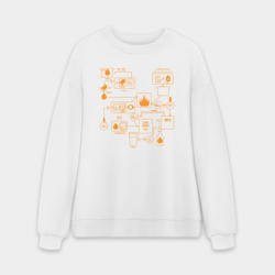 Мужской свитшот oversize без начеса хлопок Схема пивоварения