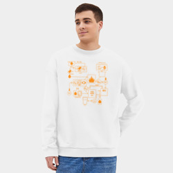 Мужской свитшот oversize без начеса хлопок Схема пивоварения - фото 2