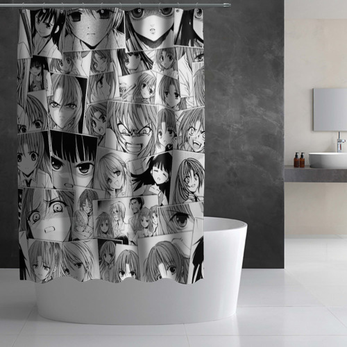 Штора 3D для ванной Когда плачут цикады pattern - фото 2