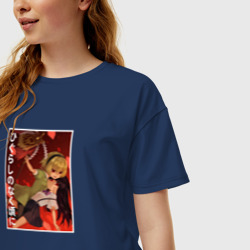 Женская футболка хлопок Oversize Рика и Сатоко - фото 2