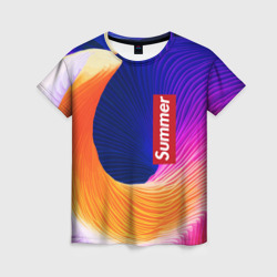 Цветная волна - summer – Женская футболка 3D с принтом купить со скидкой в -26%