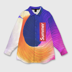 Цветная волна - summer – Мужская рубашка oversize 3D с принтом купить