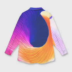 Рубашка с принтом Цветная волна - summer для любого человека, вид сзади №1. Цвет основы: белый