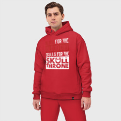 Мужской костюм oversize хлопок Девиз Последователей Кхорна для темного фона - фото 2