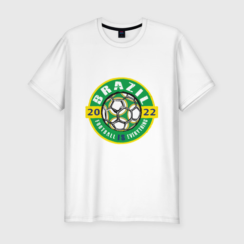 Мужская футболка хлопок Slim Brazil 2022, цвет белый