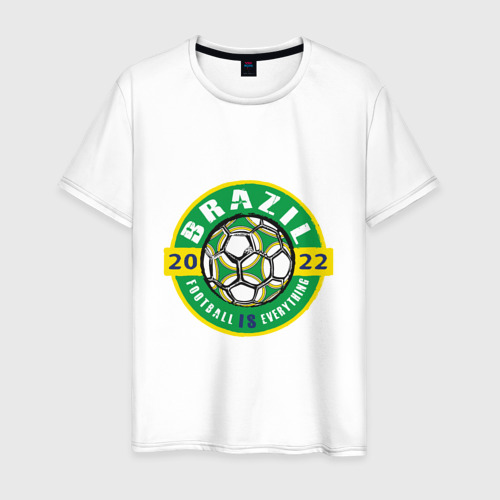 Мужская футболка из хлопка с принтом Brazil 2022, вид спереди №1
