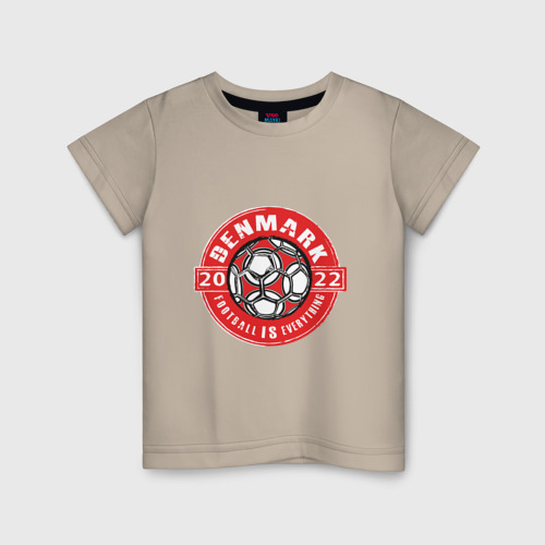 Детская футболка хлопок Denmark 2022, цвет миндальный