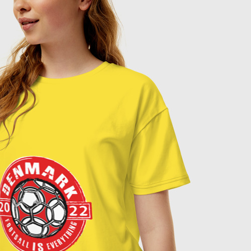 Женская футболка хлопок Oversize Denmark 2022, цвет желтый - фото 3