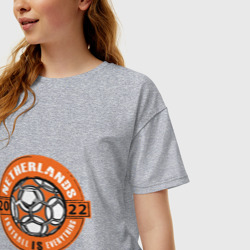 Женская футболка хлопок Oversize Netherlands 2022 - фото 2