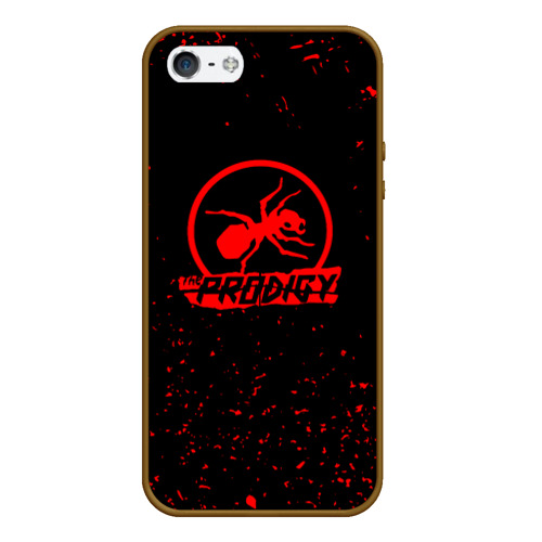 Чехол для iPhone 5/5S матовый The Prodigy красные бразги, цвет коричневый