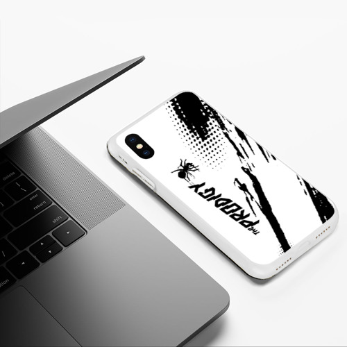 Чехол для iPhone XS Max матовый The Prodigy - логотип, цвет белый - фото 5