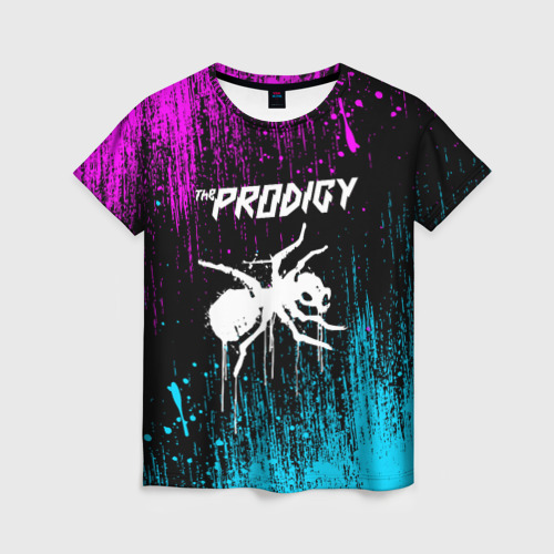 Женская футболка 3D The Prodigy neon, цвет 3D печать