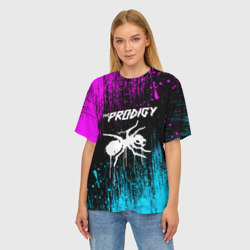 Женская футболка oversize 3D The Prodigy neon - фото 2