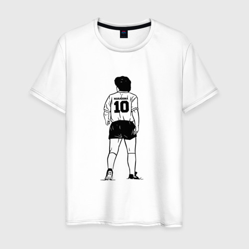 Мужская футболка из хлопка с принтом Диего Марадона номер 10, вид спереди №1