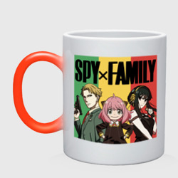 Кружка хамелеон Семья шпиона на цветном фоне Spy x Family