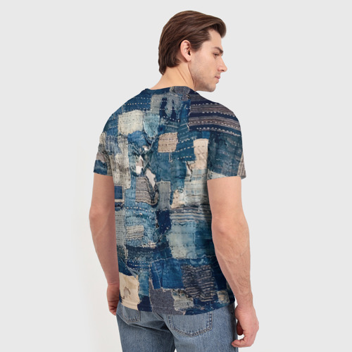 Мужская футболка 3D Patchwork Jeans Осень Зима 2023, цвет 3D печать - фото 4