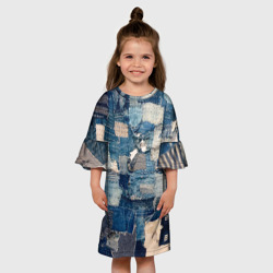 Детское платье 3D Patchwork Jeans Осень Зима 2023 - фото 2