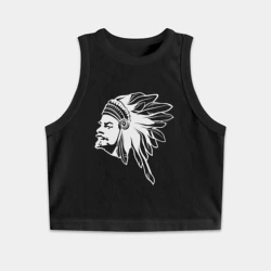 Женская укороченная майка-топ хлопок Ленин вождь СССР