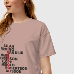 Женская футболка хлопок Oversize Liverpool Players - фото 2