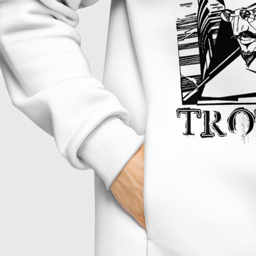 Мужское худи Oversize хлопок Trotsky Лев Троцкий, цвет белый - фото 8