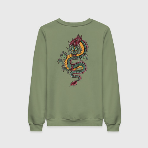 Женский свитшот хлопок Зелёный Китайский дракон Lun, цвет авокадо - фото 2