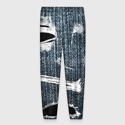 Мужские брюки 3D с принтом Джинсовое рваньё / Fashion trend, вид сзади #1
