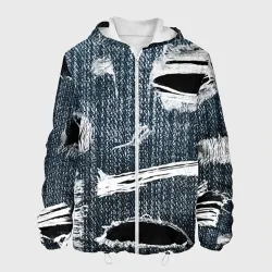 Мужская куртка 3D Джинсовое рваньё - fashion trend