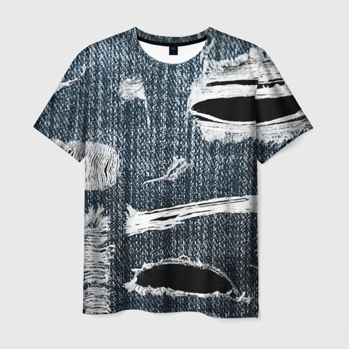 Мужская футболка 3D Джинсовое рваньё - fashion trend, цвет 3D печать