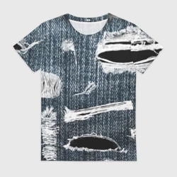 Женская футболка 3D Джинсовое рваньё - fashion trend