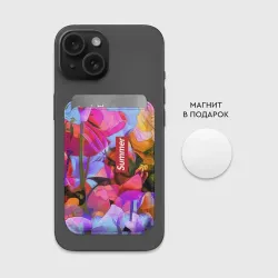 Картхолдер Magsafe магнитный Красочный летний цветочный паттерн Summer color pattern - фото 2