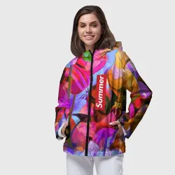 Женская ветровка 3D Красочный летний цветочный паттерн Summer color pattern - фото 2