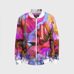 Детский бомбер 3D Красочный летний цветочный паттерн Summer color pattern