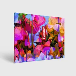 Холст прямоугольный Красочный летний цветочный паттерн Summer color pattern