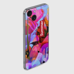 Чехол для iPhone 15 силиконовый с защитой камеры Красочный летний цветочный паттерн Summer color pattern - фото 2