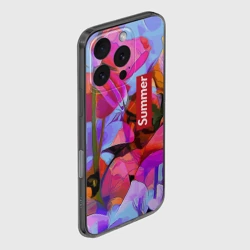 Чехол для iPhone 16 Pro силиконовый с защитой камеры Красочный летний цветочный паттерн Summer color pattern - фото 2