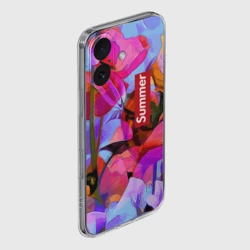 Чехол для iPhone 16 силиконовый с защитой камеры Красочный летний цветочный паттерн Summer color pattern - фото 2