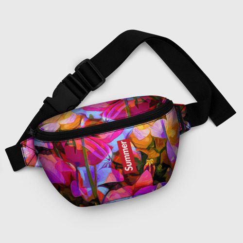 Поясная сумка 3D с принтом Красочный летний цветочный паттерн / Summer color pattern, фото #5
