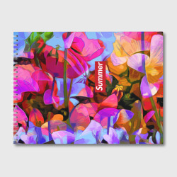 Альбом для рисования Красочный летний цветочный паттерн Summer color pattern