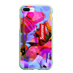 Чехол для iPhone 7Plus/8 Plus матовый Красочный летний цветочный паттерн Summer color pattern