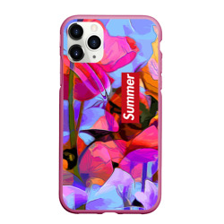 Чехол для iPhone 11 Pro матовый Красочный летний цветочный паттерн Summer color pattern