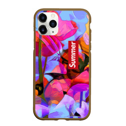 Чехол для iPhone 11 Pro Max матовый Красочный летний цветочный паттерн Summer color pattern