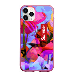 Чехол для iPhone 11 Pro Max матовый Красочный летний цветочный паттерн Summer color pattern