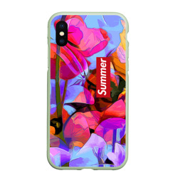 Чехол для iPhone XS Max матовый Красочный летний цветочный паттерн Summer color pattern